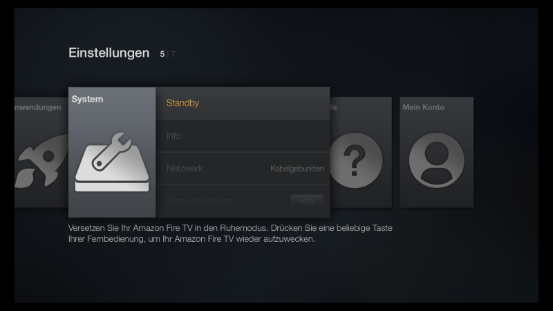 Amazon Fire TV Standby manuell aktivieren