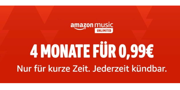 Vier Monate Amazon Music Unlimited für nur 99 Cent