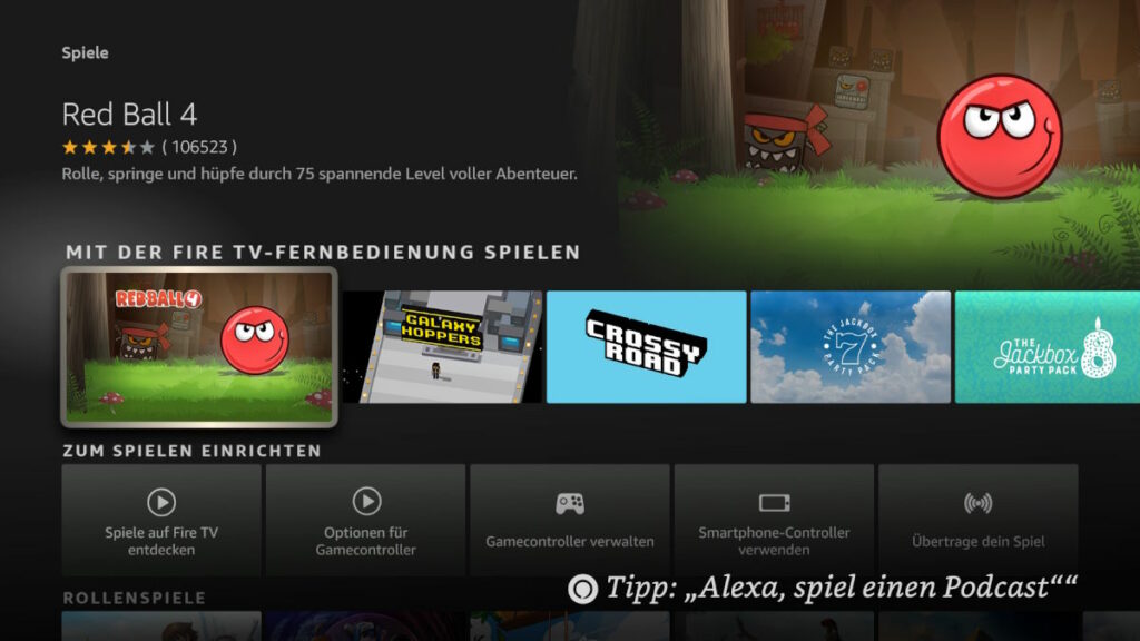 Amazon Fire TV: Neuer Startbildschirm rückt Games in den Fokus - Games Übersicht