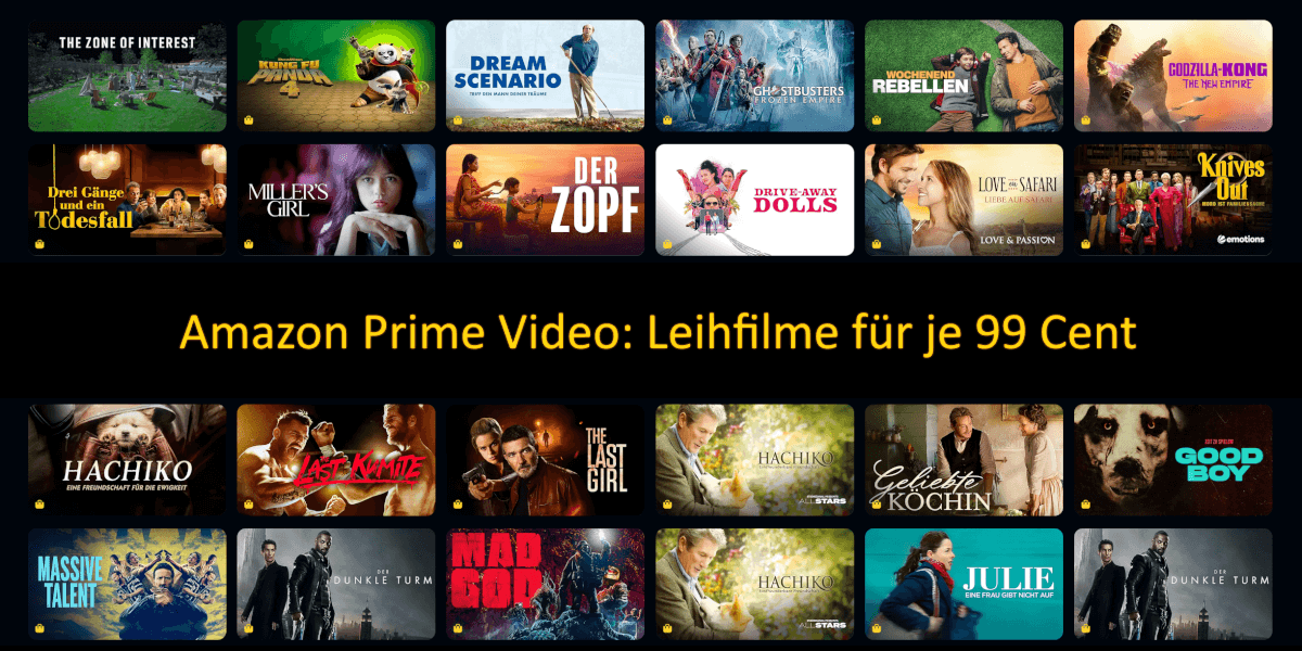 Günstige Leihfilme bei Amazon Prime Video: Diese Filme gibt es für je 99 Cent