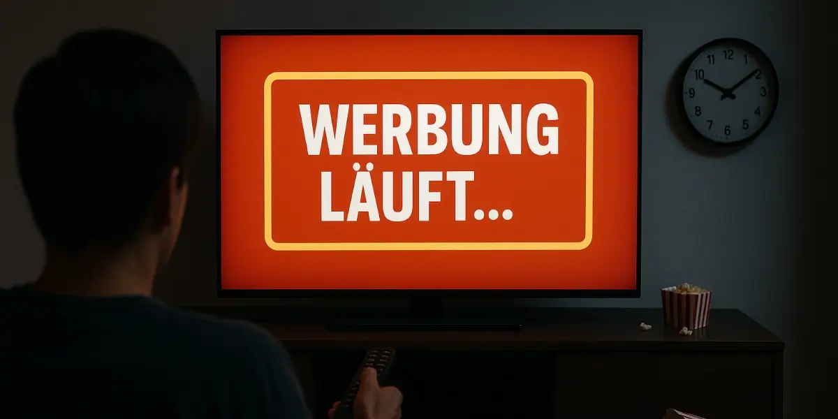 Amazon Prime Video nervt mit deutlich mehr Werbung - Teaserbild. Mann schaut genervt auf Werbung im TV.