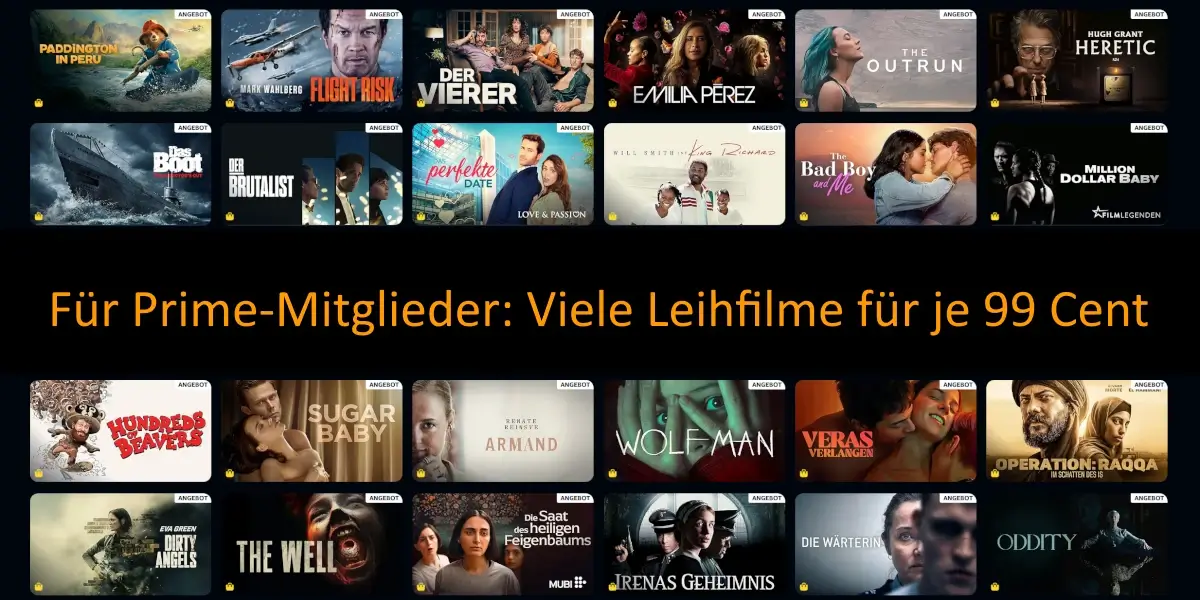 Amazon Prime Video: Die besten 0,99‑€‑Leihfilme dieses Wochenendes
