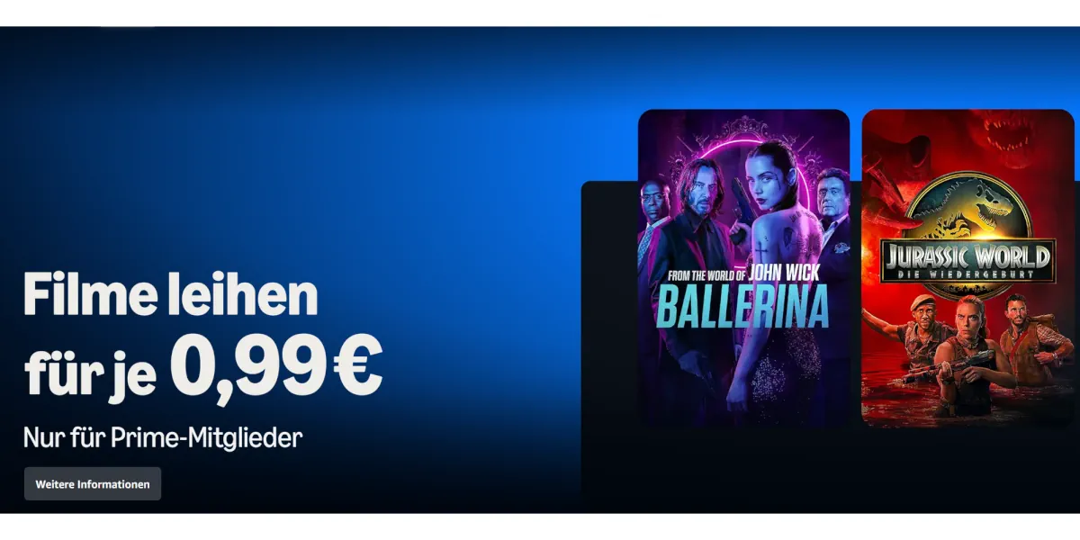 NUR HEUTE: Jurassic World: Die Wiedergeburt, Ballerina und mehr für 99 Cent leihen