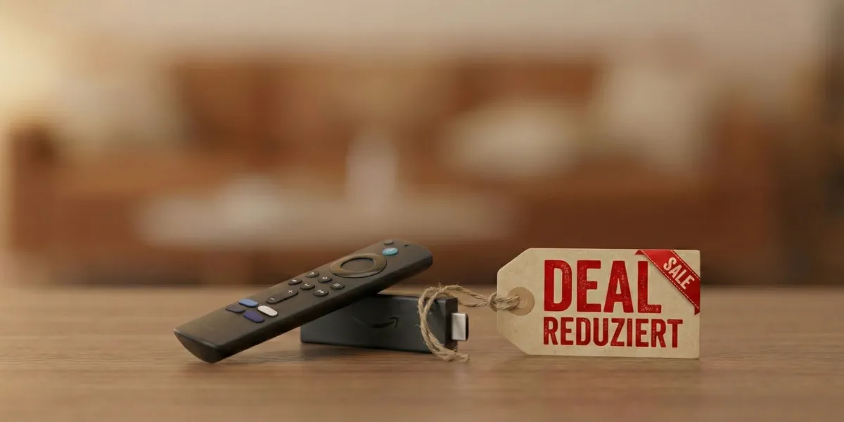 Fire TV Stick reduziert – Stick mit Rabatt Schild